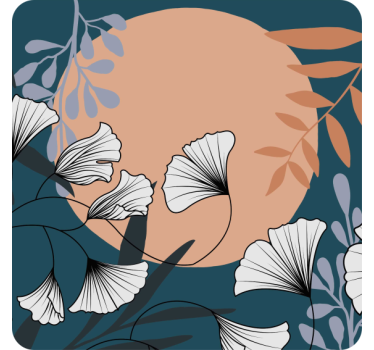 Floral ginkgo pattern sodobni podstavki za kozarce - TenStickers