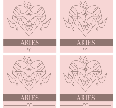 Aries zodiac symbol personalizirani podstavki za kozarce - TenStickers