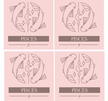Pisces zodiac fish symbol personalizirani podstavki - TenStickers