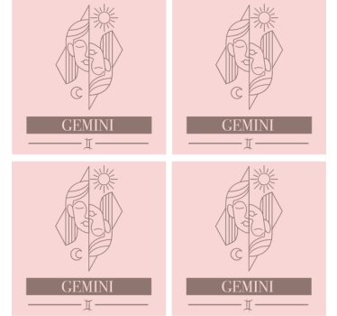 Dual faces zodiac podstavek za kozarce s citati - TenStickers