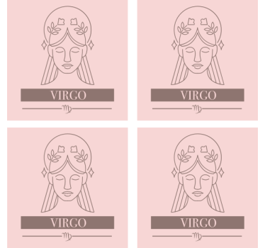 Devica roza karta zodiak sodoben podstavek za pijačo - TenStickers