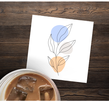 Abstract botanical line art podstavki za kozarce - TenStickers