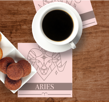 Aries zodiac symbol personalizirani podstavki za kozarce - TenStickers