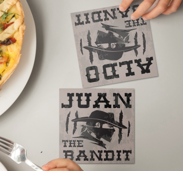 Bandit z imenom personalizirane preproge za pivo - TenStickers