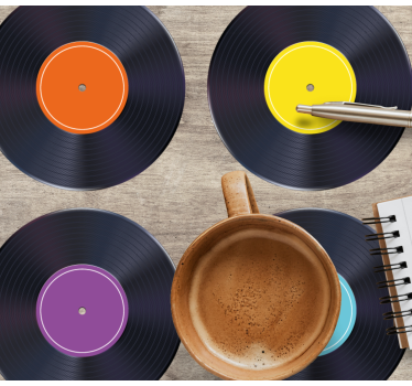 Barvit lp record sodoben podstavek za pijače - TenStickers