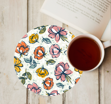 Botanical print style sodobni podstavki za kozarce - TenStickers