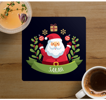 Božiček z imenom božični podloga - TenStickers