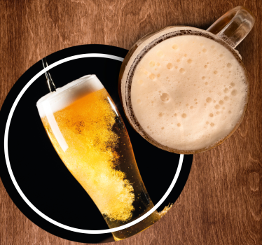 Bubbly beer in glass podstavek za kozarce - TenStickers