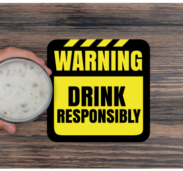 Caution drink reminder podstavek za kozarce - TenStickers