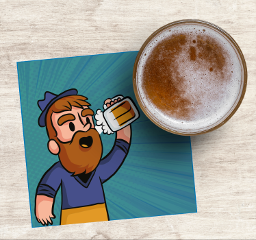 Cheerful beer enthusiast podstavek za kozarce - TenStickers