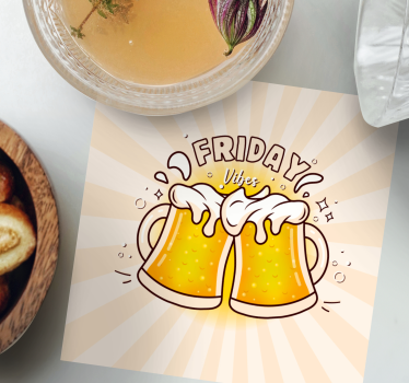 Cheers to friday fun podstavek za kozarce - TenStickers