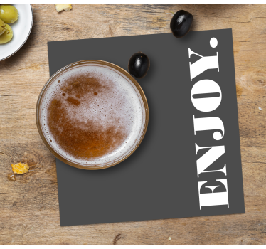 Dark gray textured enjoy podstavek za kozarce - TenStickers