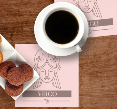 Devica roza karta zodiak sodoben podstavek za pijačo - TenStickers