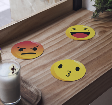 Emotikoni geeky coasters - TenStickers