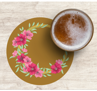 Floral circular design podstavek za kozarce piva - TenStickers