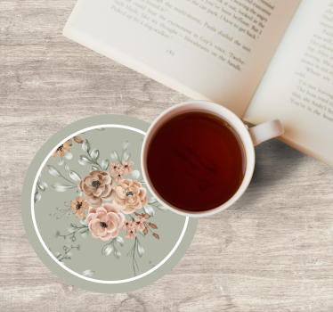 Floral elegance motif sodobni podstavki za kozarce - TenStickers
