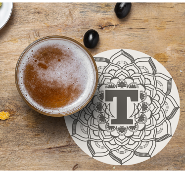 Floral monogram decoration podstavek za kozarce - TenStickers