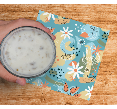 Floral motif background podstavke za kozarce sodobni - TenStickers