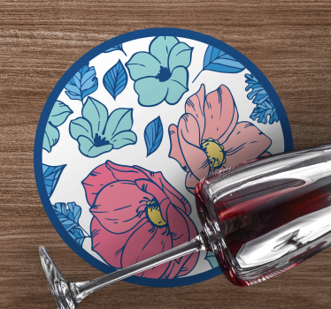 Floral pattern circle podstavki za kozarce sodobni - TenStickers