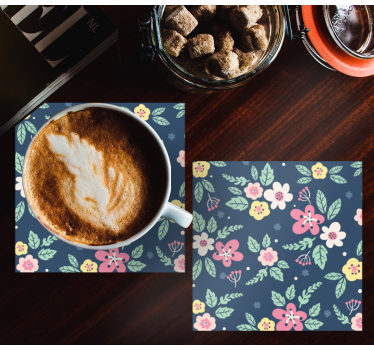 Floral patterned design sodobni podstavki za kozarce - TenStickers