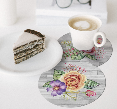 Floral wood pattern podstavki za kozarce sodobni - TenStickers