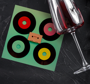 Freaky disco vinilne plošče geeky coaster - TenStickers
