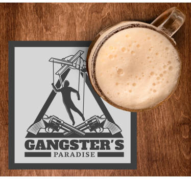 Gangster's themed illustration podstavek za kozarce - TenStickers