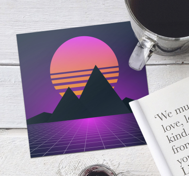 Geometric mountain sunset podstavki za kozarce moderne - TenStickers