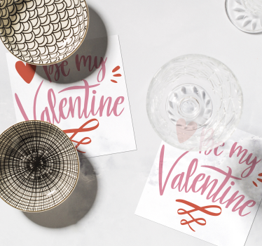 Grafika valentinovega srca podstavek za kozarce s citati - TenStickers