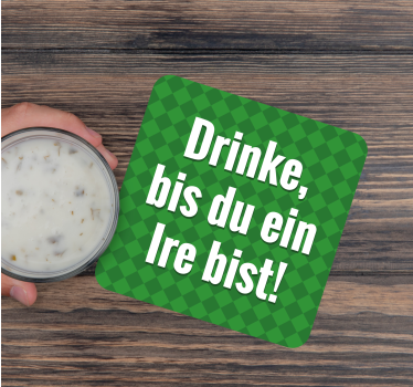 Green plaid quotes podstavek za kozarce piva - TenStickers