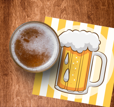 Illustrated beer mug s podstavkom za kozarce pivski - TenStickers