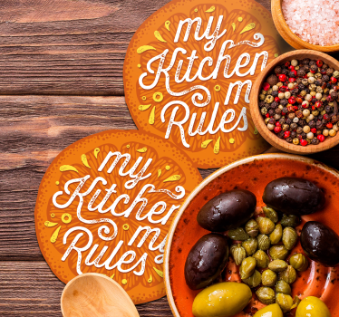 Kitchen rules text podstavek za kozarce pivo - TenStickers