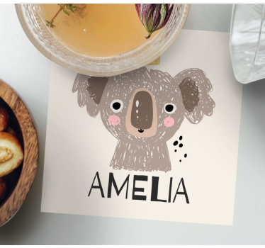 Koala s krono podstavek za kozarce geeky - TenStickers