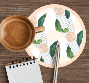 Leafy geometric pattern sodobni podstavki za kozarce - TenStickers