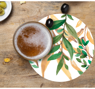 Leafy green botanical podstavek za kozarce - TenStickers