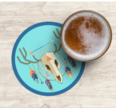 Lobanja boho style moderna pijača za podstavke - TenStickers
