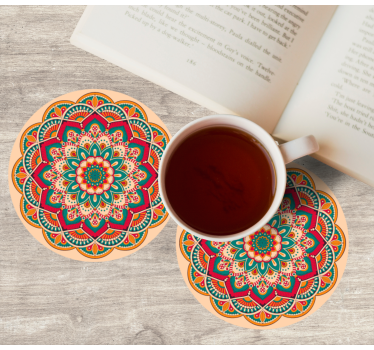 Mandala patterned round shape sodobni podstavki za kozarce - TenStickers