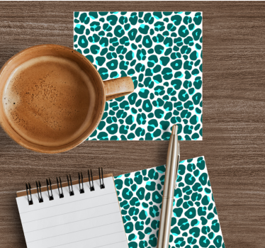 Modri in črni neon leopard sodobni podstavek za pijačo - TenStickers