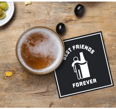Najboljši prijatelj za vedno oseba in podloga za pivo - TenStickers