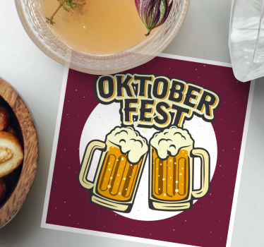 Oktoberfest z dvema podstavkoma za pivo - TenStickers