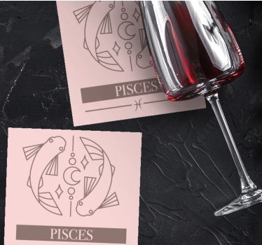 Pisces zodiac fish symbol personalizirani podstavki - TenStickers