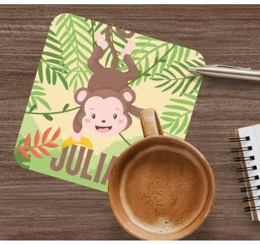 Playful monkey design geeky podstavek za kozarce - TenStickers
