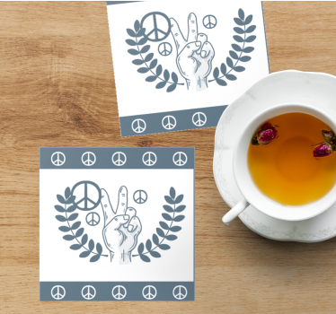 Podstavek za kozarce s citati peace hand victory symbol - TenStickers