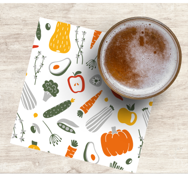 Podstavke za kozarce sodobni barvit zelenjavni vzorec - TenStickers