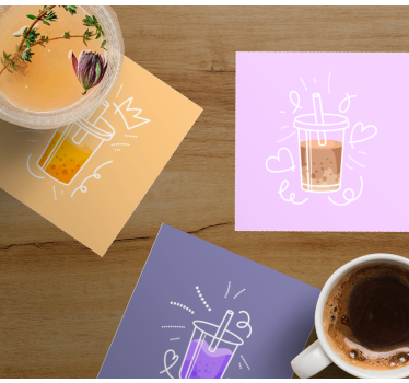 Podstavke za kozarce sodobni barvite ilustracije pijač - TenStickers
