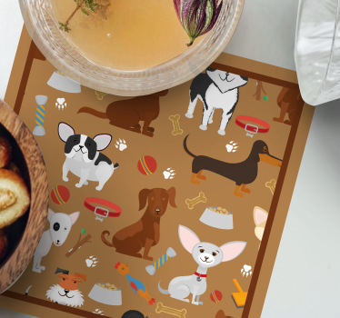 Podstavke za kozarce sodobni igrivi psički - TenStickers