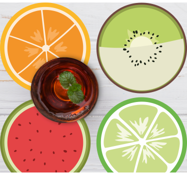 Podstavke za kozarce sodobni rezine citrusa - TenStickers