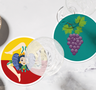 Podstavke za kozarce sodobni sicilijanske grozdne legende - TenStickers