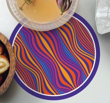Psihodelične groovy linije sodobni podstavek za pijačo - TenStickers