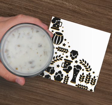 Različni simboli na podstavkih za belo pivo - TenStickers